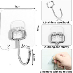 Novelika- Self-Adhesive Heavy Duty Wall Hooks(NA561A)