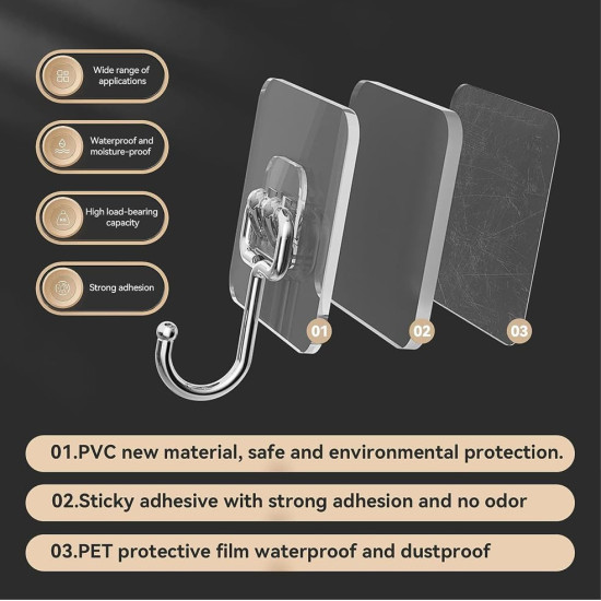 Novelika- Self-Adhesive Heavy Duty Wall Hooks(NA561A) Novelika- Self-Adhesive Heavy Duty Wall Hooks(NA561A)