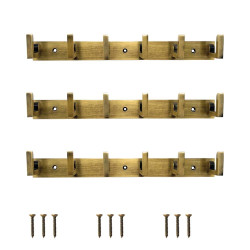 Novelika- Antique Brass 6 Pin Metal Bathroom Cloth Hooks(NA562A)