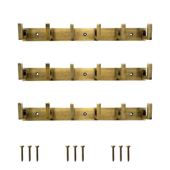 Novelika- Antique Brass 6 Pin Metal Bathroom Cloth Hooks(NA562A) Novelika- Antique Brass 6 Pin Metal Bathroom Cloth Hooks(NA562A)