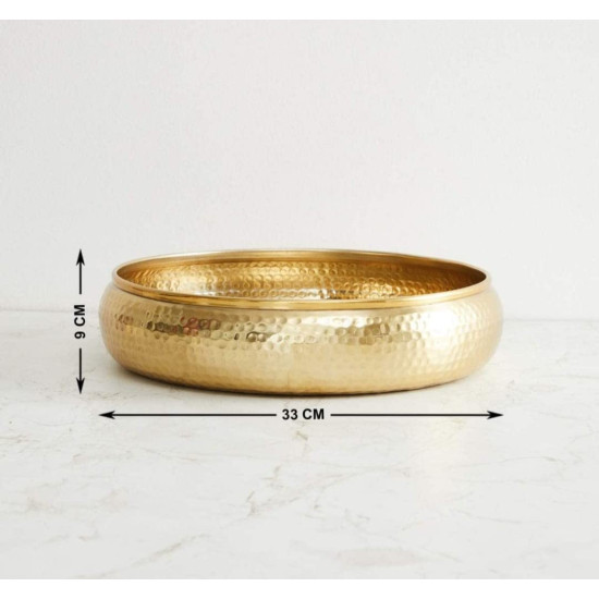 Novelika- Antique Round Hammered Traditional Potpourri Bowl Decorative Urli Bowl (NA549A)