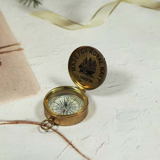 NOVELIKA - Brass Nautical Vintage Replica Nautical Brass Pocket Transit Compass-For Royal Army (Pack Of 1 )