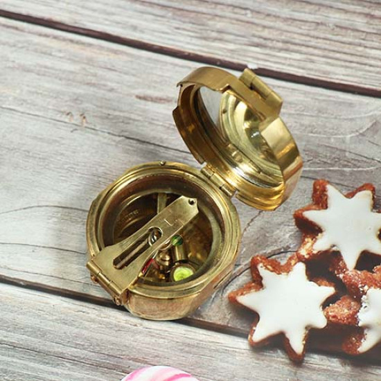 Novelika Beautiful Gold Color  Brass  Pocket Compass Outdoor Navigation Camping/Hiking Steampunk Accessory