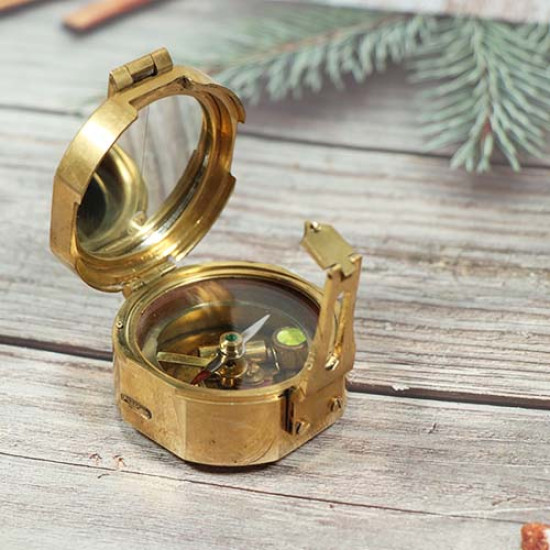 Novelika Beautiful Gold Color  Brass  Pocket Compass Outdoor Navigation Camping/Hiking Steampunk Accessory