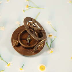 Solid Brass Sundial Clock Compass Camping/Hiking  Multi-Function Metal Compass - F.L WEST 31, Lock Spur F. L. London