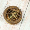 Solid Brass Sundial Clock Compass Camping/Hiking  Multi-Function Metal Compass - West London.