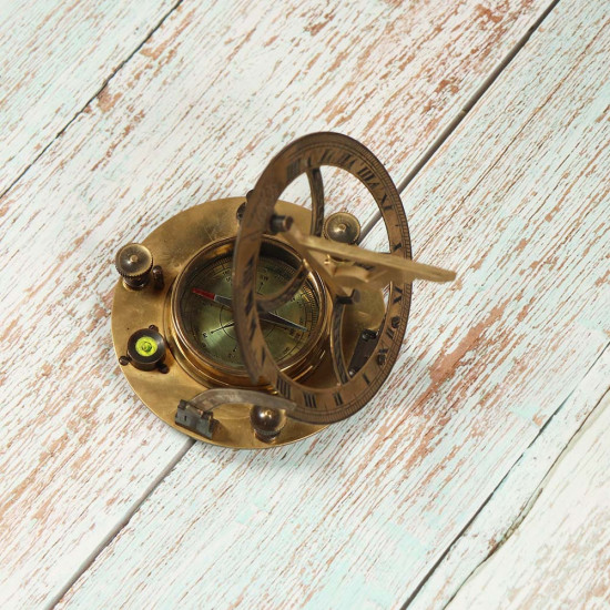 Solid Brass Sundial Clock Compass Camping/Hiking Multi-Function Metal Compass - West London. Solid Brass Sundial Clock Compass Camping/Hiking Multi-Function Metal Compass - West London.