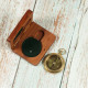 NOVELIKA -Brass Sundial Compass Sun Clock Compass with Wooden Box, for Home Décor, Gift, Souvenir, Collectible, Gift, History, Art and Craft.