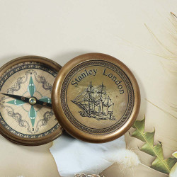 NOVELIKA-STANLEY LONDON- Antique Vintage Solid Brass Sports  Compass  Round Shape Unique Design Premium Quality for Finding Direction
