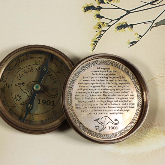Solid Brass Sundial Marine Compass Camping -GEORGE AUSTRALIA 1901 Metal Compass Solid Brass Sundial Marine Compass Camping -GEORGE AUSTRALIA 1901 Metal Compass