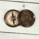 NOVELIKA -Vintage brass Marine Compass with AIR PLANE (1903)poem on lid. Camping and Hiking pocket brass compass.
