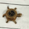 Antique Brass Sundial Turtle Design Compass Camping/Hiking Steampunk Accessory Metal Compass 
