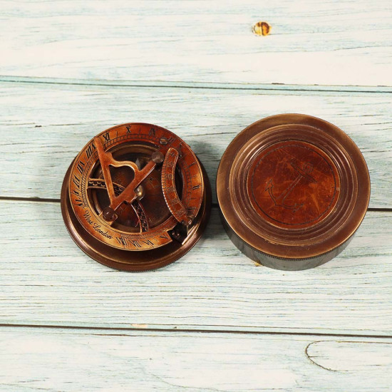 Antique Brass Sundial Compass Camping/Hiking Steampunk Accessory Multi-Function Metal Compass 17 Century 1750 Antique Brass Sundial Compass Camping/Hiking Steampunk Accessory Multi-Function Metal Compass 17 Century 1750