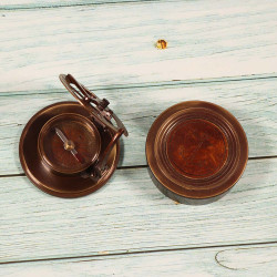 Antique Brass Sundial Compass Camping/Hiking Steampunk Accessory Multi-Function Metal Compass 17 Century 1750