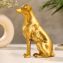 Novelika- Brass Sitting Dog Figurine Decorative Showpiece Commonly  for Home and Office décor (NA630)