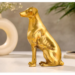 Novelika- Brass Sitting Dog Figurine Decorative Showpiece Commonly  for Home and Office décor (NA630)