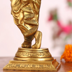 NOVELIKA-  Brass Krishna Idol of a Standing Hindu Deity(NA631)