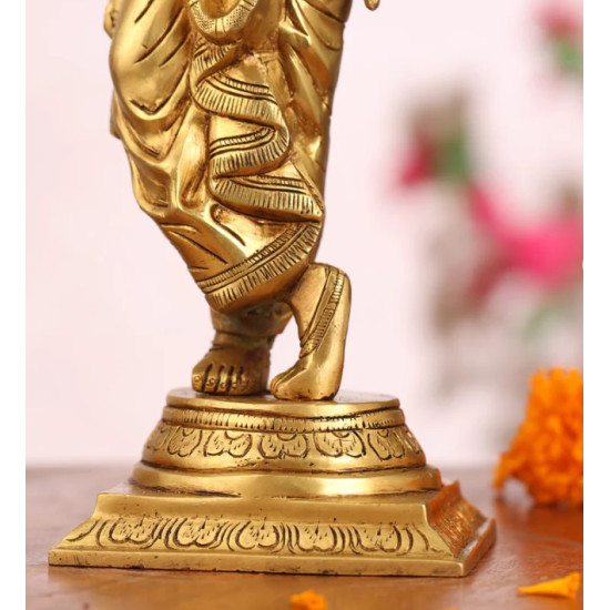 NOVELIKA- Brass Krishna Idol of a Standing Hindu Deity(NA631) NOVELIKA- Brass Krishna Idol of a Standing Hindu Deity(NA631)