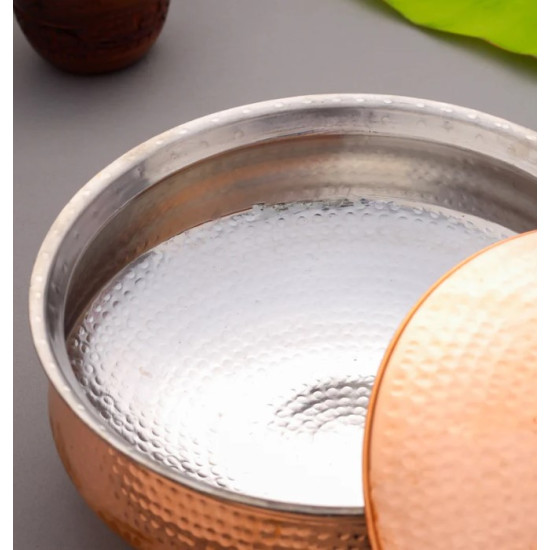 Novelika-  Copper Lagan Handi with Lid (NA633)