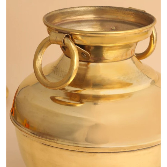 Novelika-Brass Water Pot or Ghada with Dual Ring Handles(NA637) Novelika-Brass Water Pot or Ghada with Dual Ring Handles(NA637)
