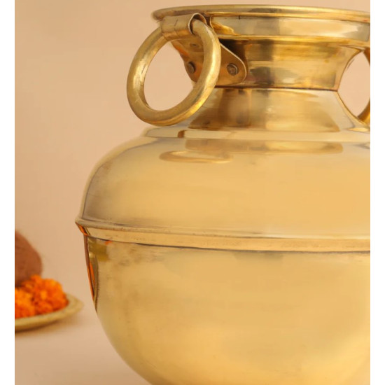 Novelika-Brass Water Pot or Ghada with Dual Ring Handles(NA637) Novelika-Brass Water Pot or Ghada with Dual Ring Handles(NA637)