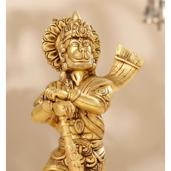 Novelika- Brass Standing Hanuman Statue with Gada(NA652)