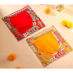 Novelika-   Radhe Shyam Pearl and Stone Work Velvet Pooja Asanas(NA657)