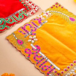 Novelika-   Radhe Shyam Pearl and Stone Work Velvet Pooja Asanas(NA657)