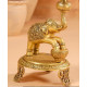 Novelika-  Brass Peacock Diya on Dancing Elephant(NA659)