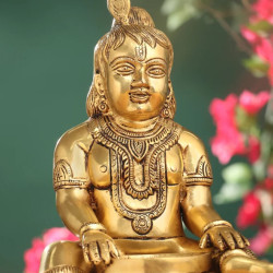 Novelika-  Brass Laddu Gopal with Kalash Idol(NA662)