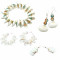 Novelika Handmade white Seashell Bracelet with beads, White Shell Ear rings for Women