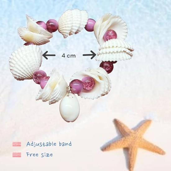 Novelika Handmade Seashell Bracelet, cowry Shell Ear rings for Women