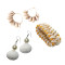 Novelika Handmade Seashell Bracelet, Cowry ear ring and White Shell Ear rings for Women