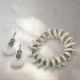 Novelika Handmade white Seashell Bracelet with beads, White Shell Ear rings for Women