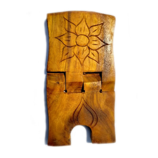 Novelika Bhagavad Geeta Holder /Handmade Wooden Book Folding Stand Rehal For Religious Holy Books 