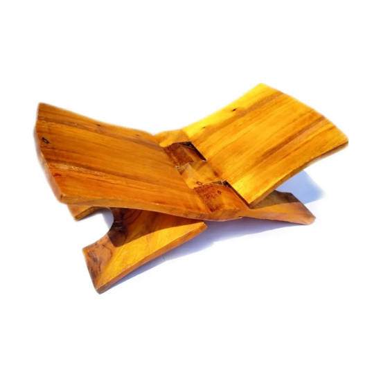 Novelika Bhagavad Geeta Holder /Handmade Wooden Book Folding Stand Rehal For Religious Holy Books 