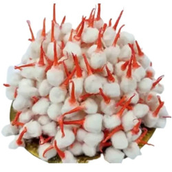 Novelika Cotton Round Wicks - Phool Batti - Cotton Batti - Rui Gol Batti For Puja Aarti - Pack Of 100 Wicks
