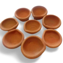 Novelika Handmade Mitti Ki Deepak | Clay Diya | Terracotta Decorative Diyas For Diwali Puja - 21 Piece