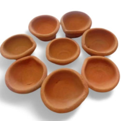 Novelika Handmade Mitti Ki Deepak - Clay Diya Terracotta Decorative Diyas For Diwali - 51 Piece