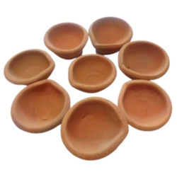 Novelika Handmade Miiti Ki Deepak - Clay Diya - Terracotta Decorative Diyas For Diwali - 108 Piece