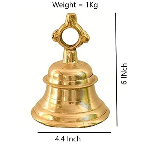 NOVELIKA- Brass Bell Temple Ghanta Pooja Bell (1 KG ) Pack of 1