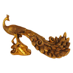 NOVELIKA-Brass Peacock  Showpiece Idol ( Pack of 1 )