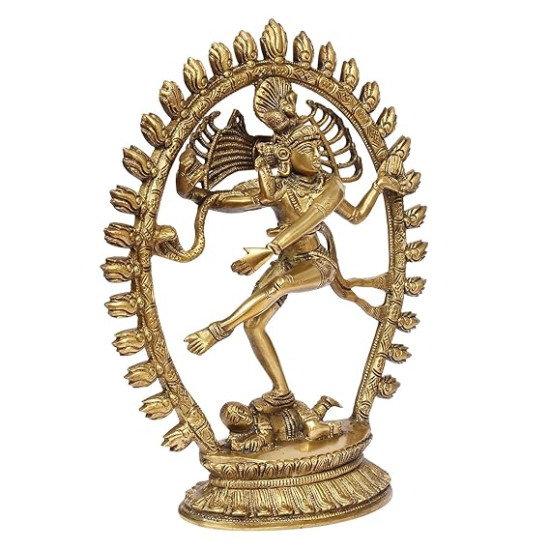 NOVELIKA-Large Brass Natraj Idol Shiva Dancing Showpiece (Pack of 1) NOVELIKA-Large Brass Natraj Idol Shiva Dancing Showpiece (Pack of 1)