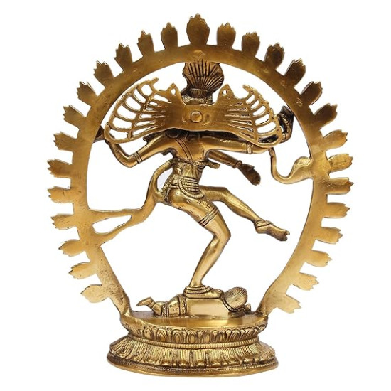 NOVELIKA-Large Brass Natraj Idol Shiva Dancing Showpiece (Pack of 1) NOVELIKA-Large Brass Natraj Idol Shiva Dancing Showpiece (Pack of 1)