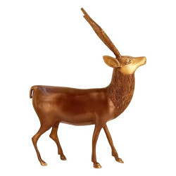 NOVELIKA- Brass Deer Statue for Home Office Décor Showpiece ( Pack of 1 ) 