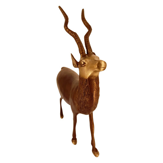 NOVELIKA- Brass Deer Statue for Home Office Décor Showpiece ( Pack of 1 ) 