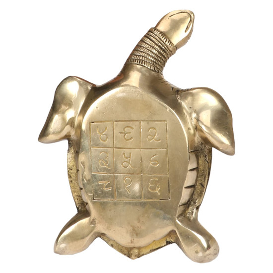 NOVELIKA-Big Brass Tortoise for Good Luck Showpiece (Pack of 1)