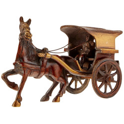 NOVELIKA-Brass Antique Style Horse Cart Rider for Home Office ( Pack of 1) NOVELIKA-Brass Antique Style Horse Cart Rider for Home Office ( Pack of 1)