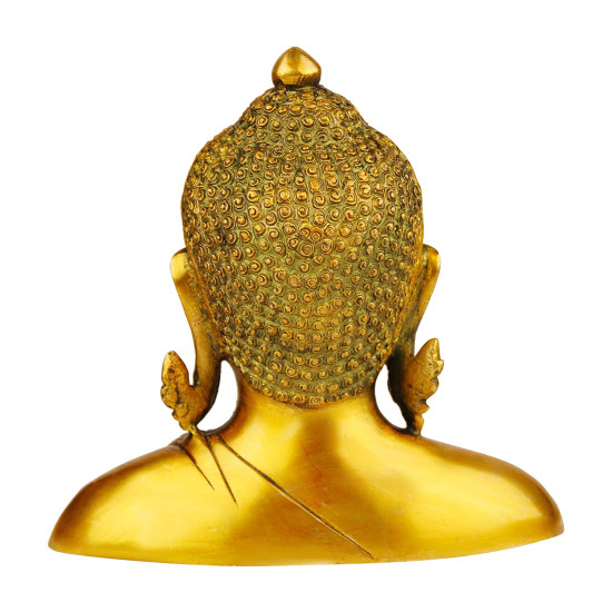 NOVELIKA- Brass Buddha Head Bust Meditation Luck ( Pack of 1 )