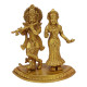 NOVELIKA- Radha Krishna with Peacock Brass Statue Decorative Showpiece (Pack of 1)